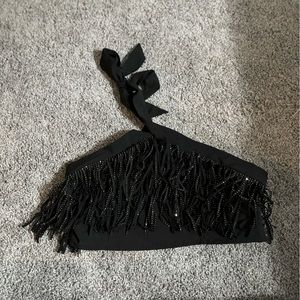 Shein black fringe top